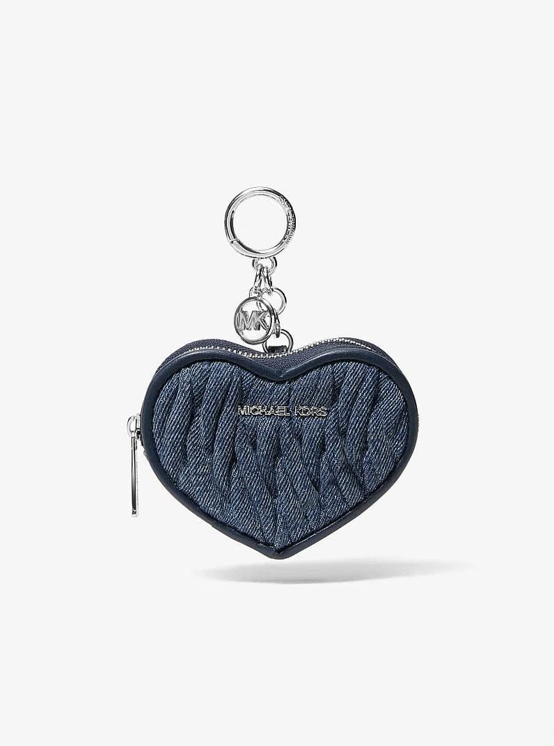 Michael Kors Jet Set Travel Matelasse Denim Heart Coin Pouch Denim