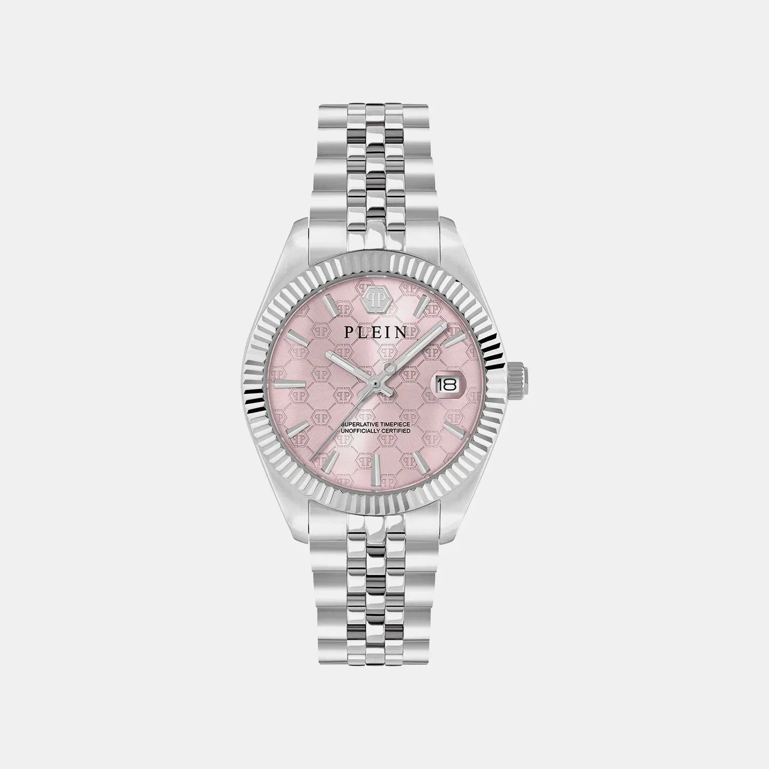 Philipp Plein Women Quartz Pink Dial Analog Stainless Steel Watch Pwyfa0826