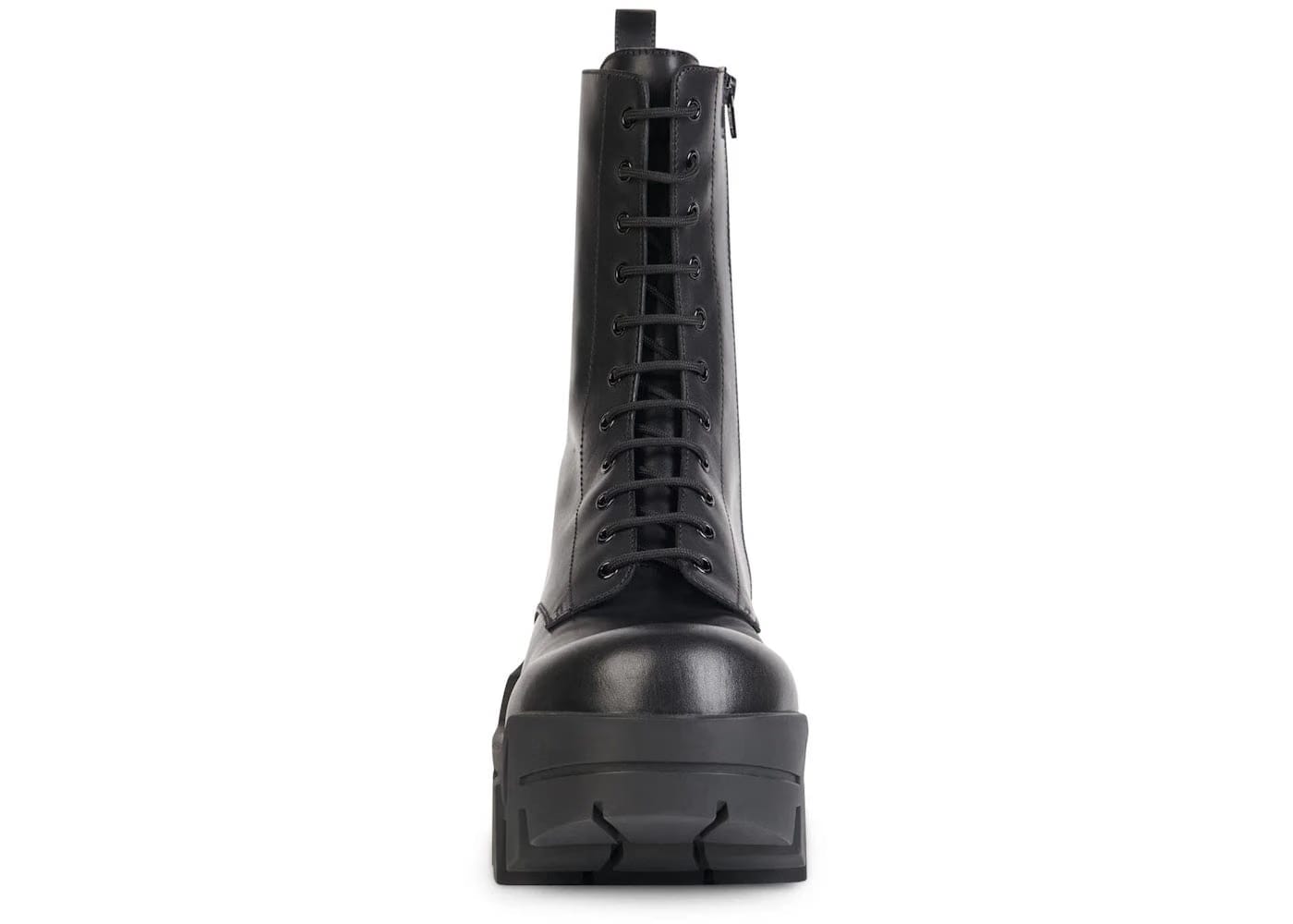Balenciaga Bulldozer Laceup Boot Black Calfskin