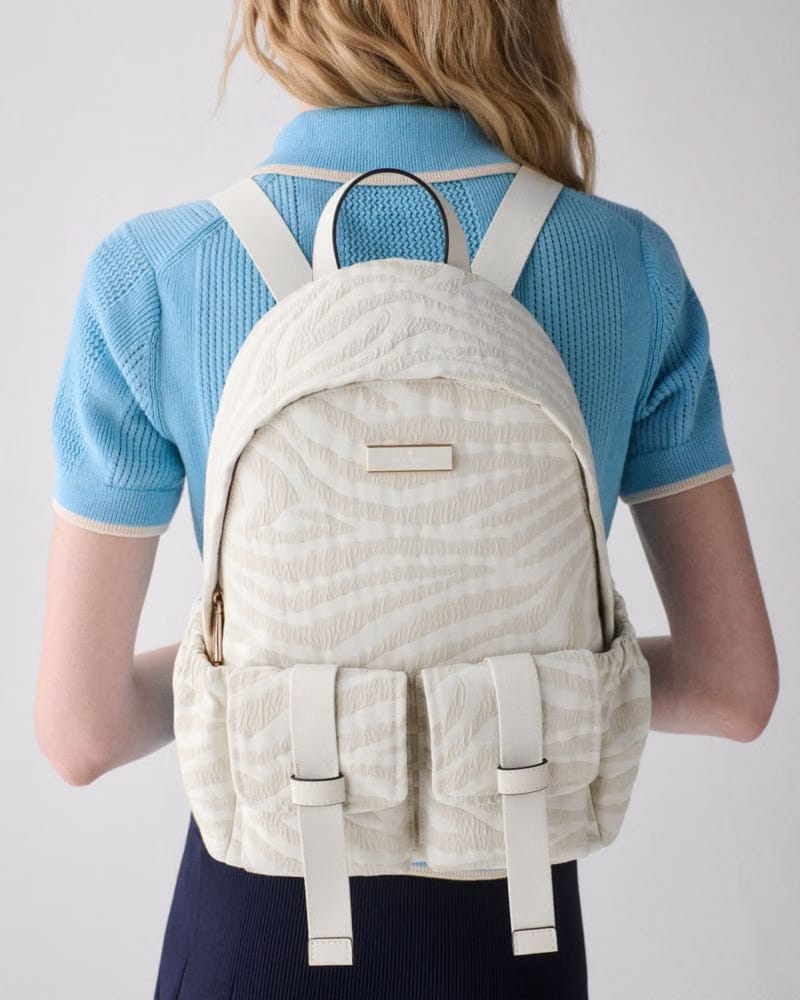 KateSpade Carter Zebra Cargo Backpack Natural Multi