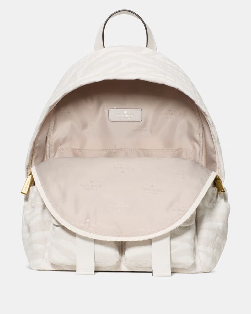 KateSpade Carter Zebra Cargo Backpack Natural Multi
