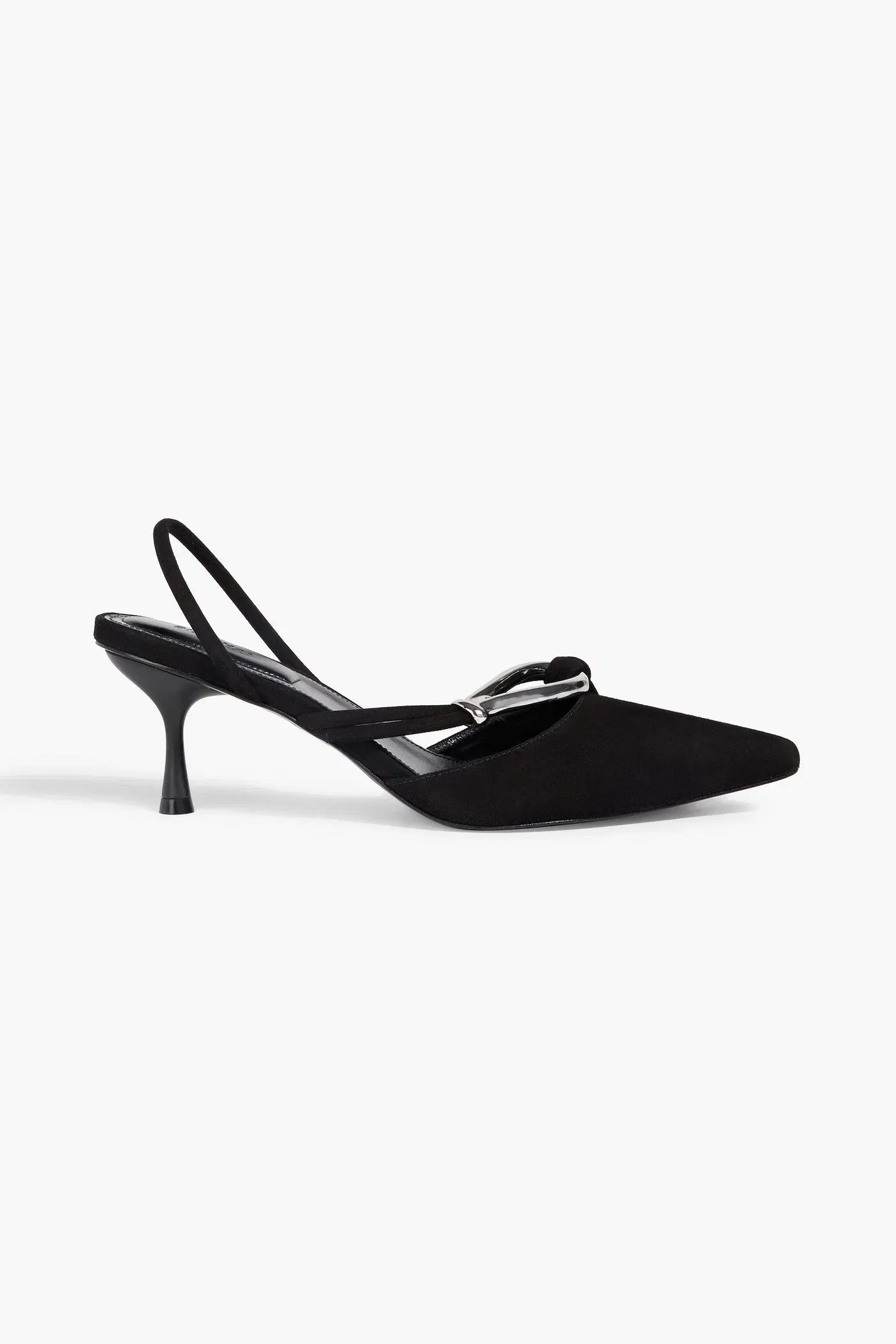 Simkhai Love Knot Embellished Suede Slingback Pumps Black Women's