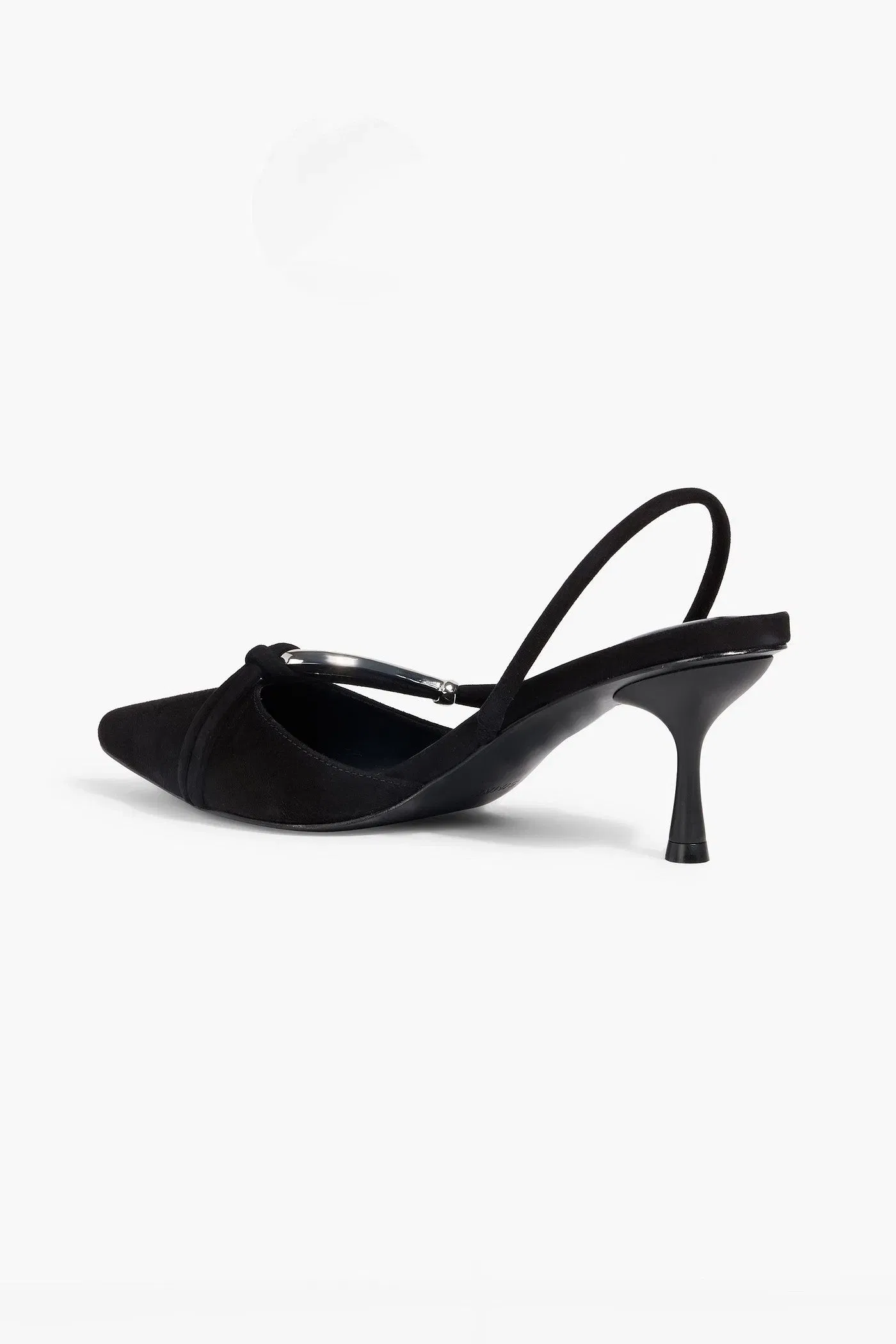 Simkhai Love Knot Embellished Suede Slingback Pumps Black Women's