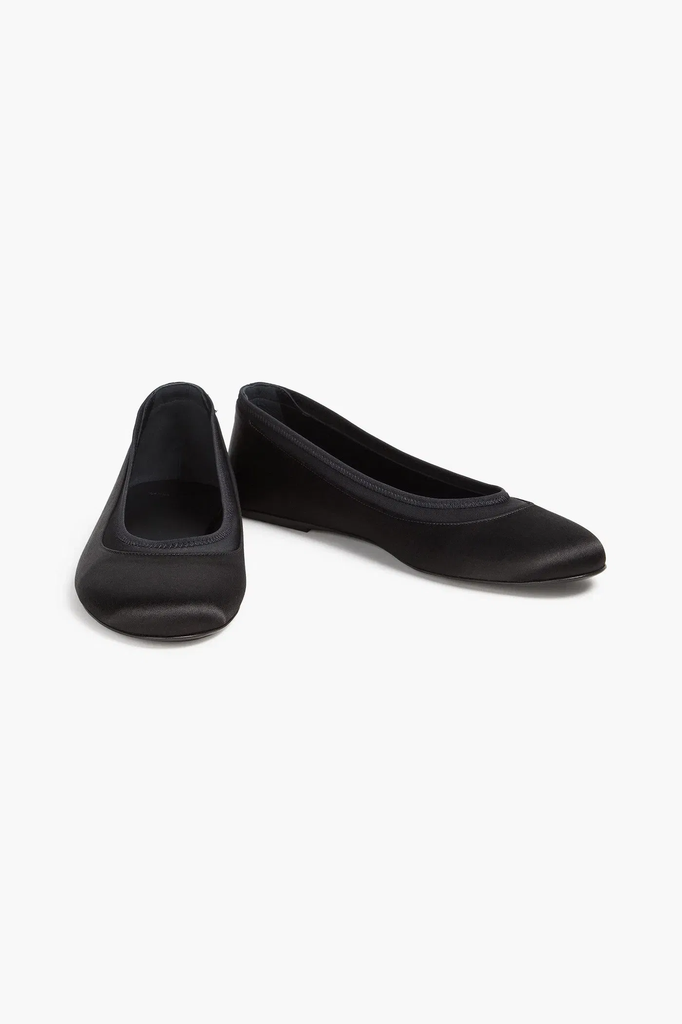 Loulou Studio Frano Satin Ballet Flats Black Women's
