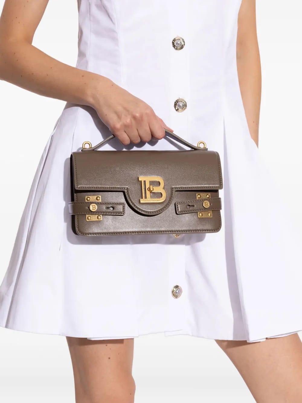 logo-plaque leather shoulder bag