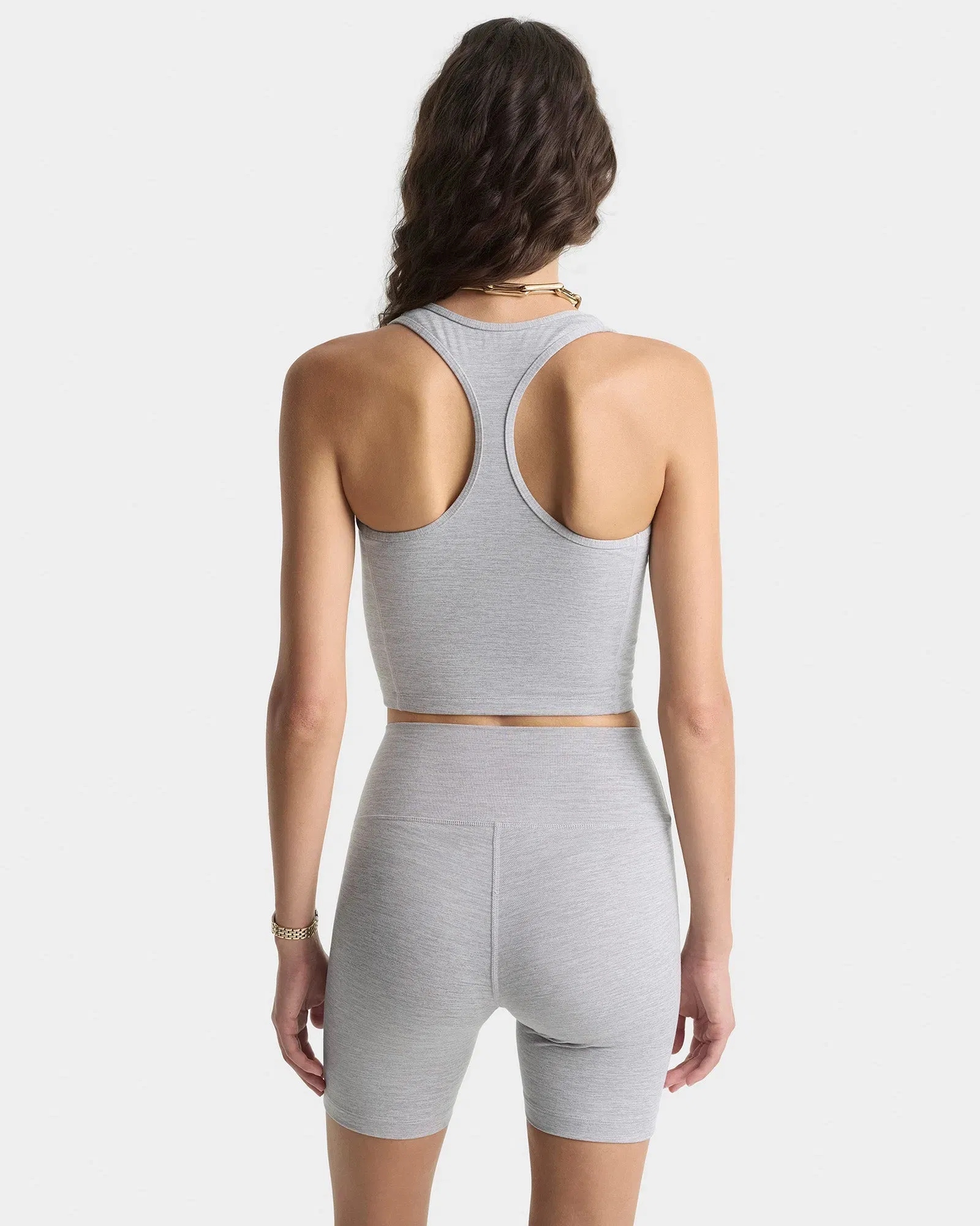 Signature Logo Biker Short - Heather Gray