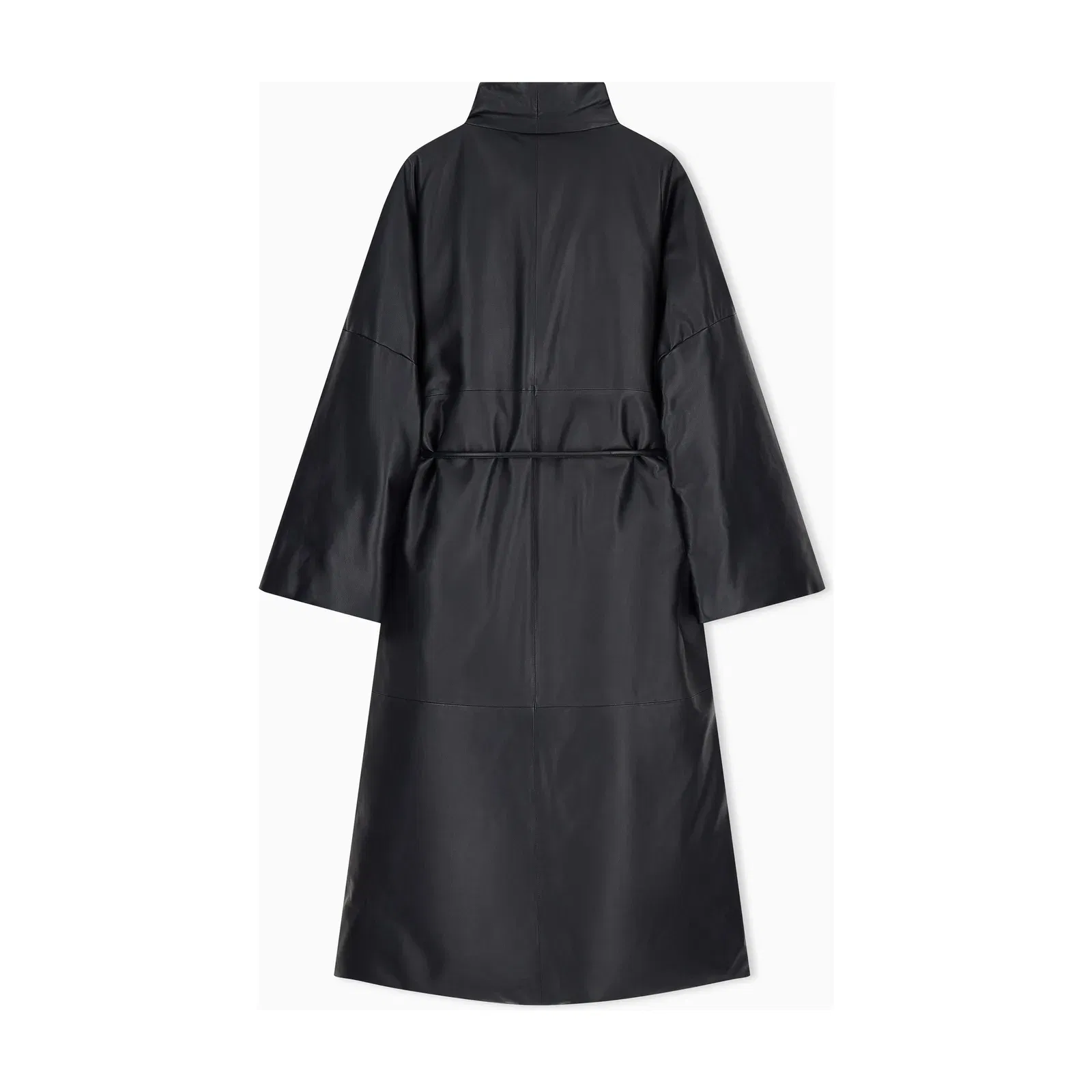 Emporio Armani reversible oversized long down jacket in lambskin nappa leather
