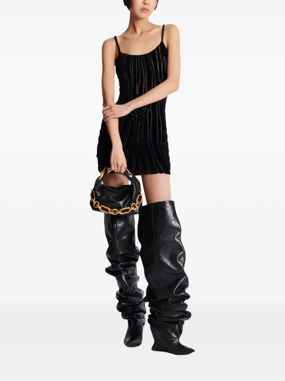 mini Sync chain-embellished leather tote bag