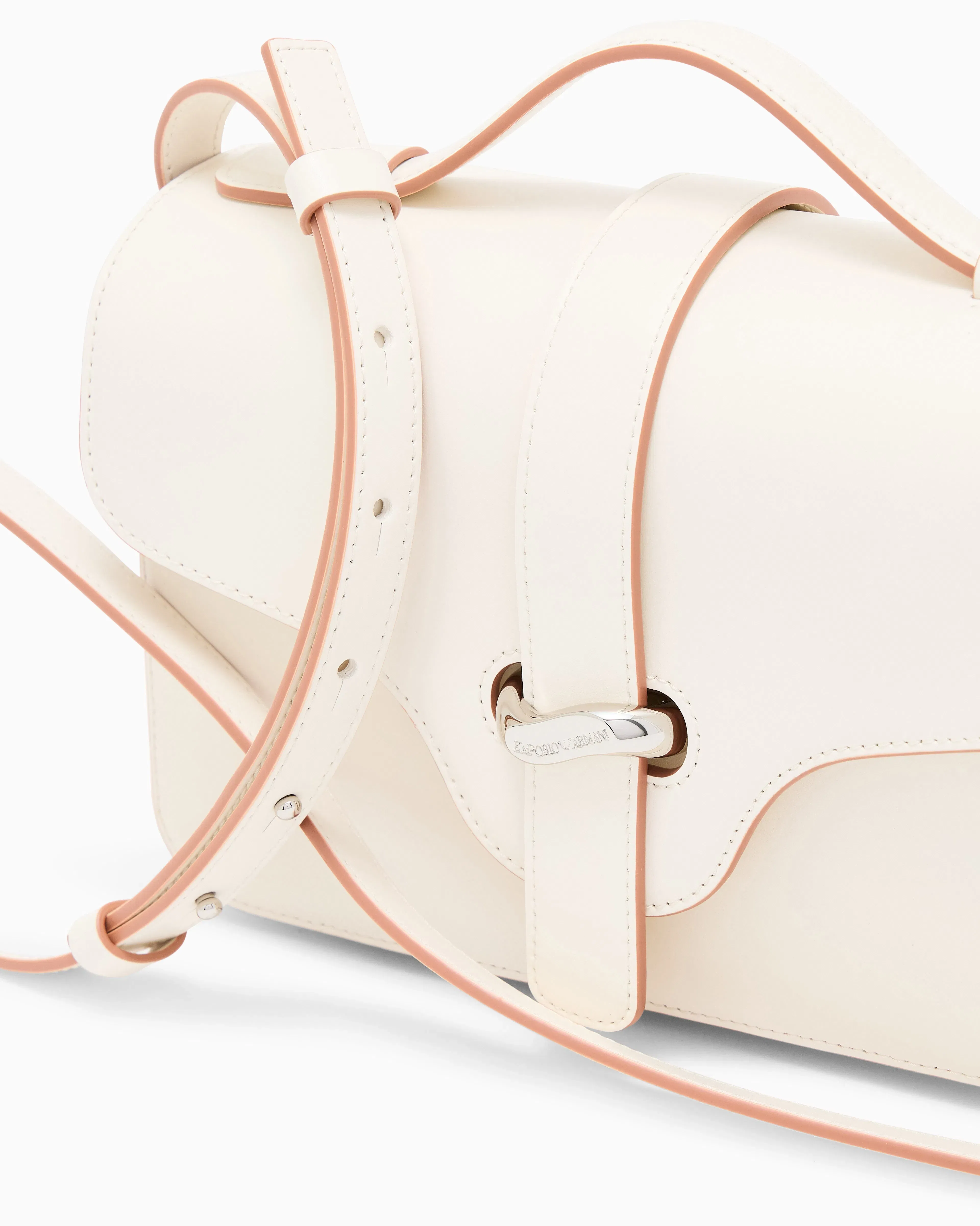 Emporio Armani Top handle bag in smooth leather with a metal clasp