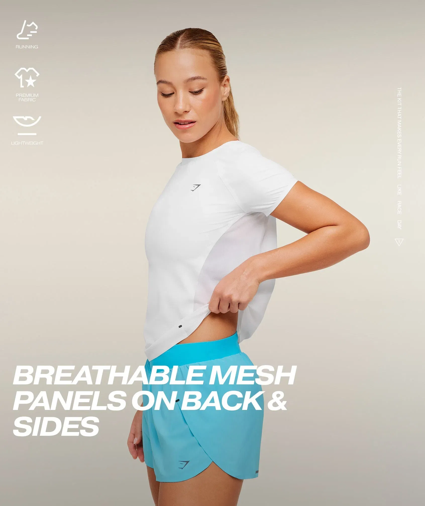 Gymshark Running Elite T-Shirt - White