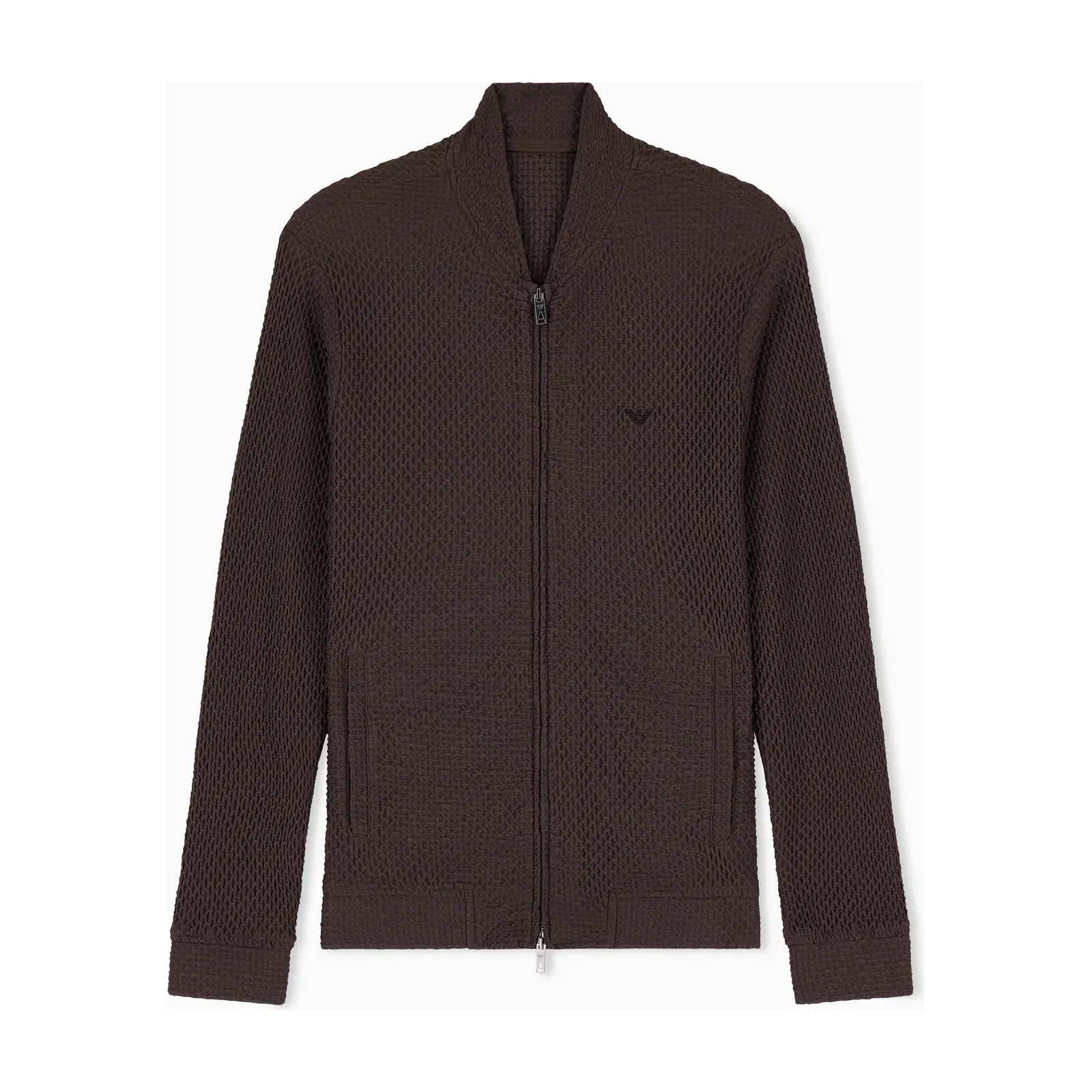 Emporio Armani Embossed two-way stretch jersey blouson