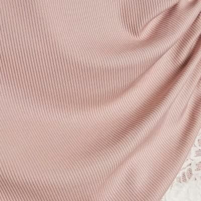 Pink Sleeveless Lace Trim Cami Top