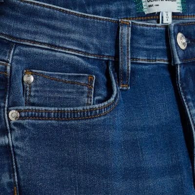 Petite Blue Denim Mid Rise Bootcut Jeans