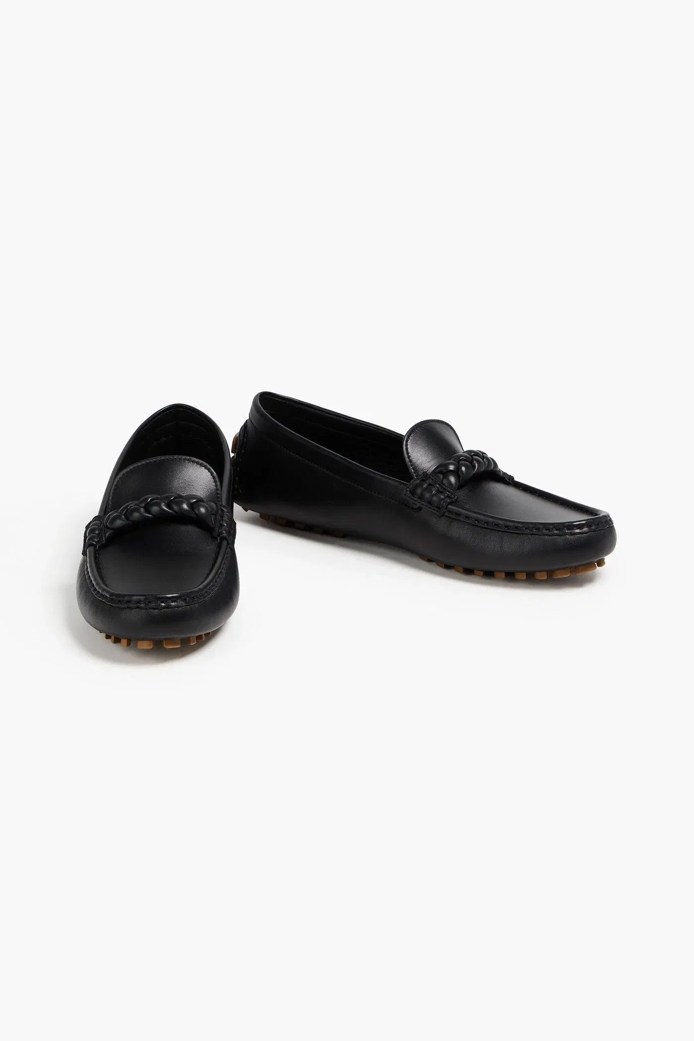 Gianvito Rossi Monza Leather Loafers Black Women's