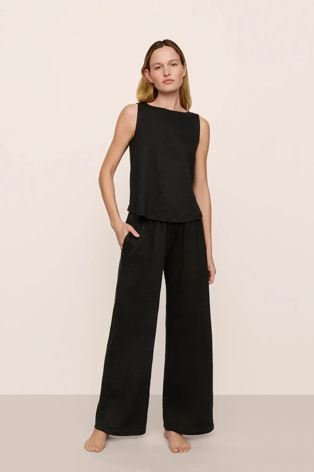 Organic Linen Knit High Waisted Pant