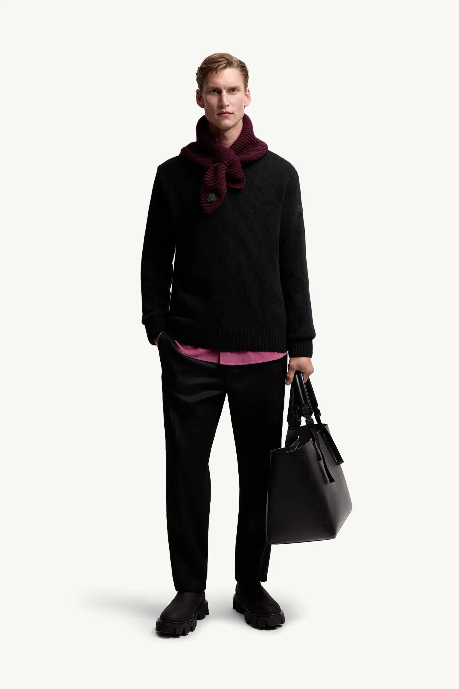 Moncler Wool & Cashmere Blend Sweater Black Black