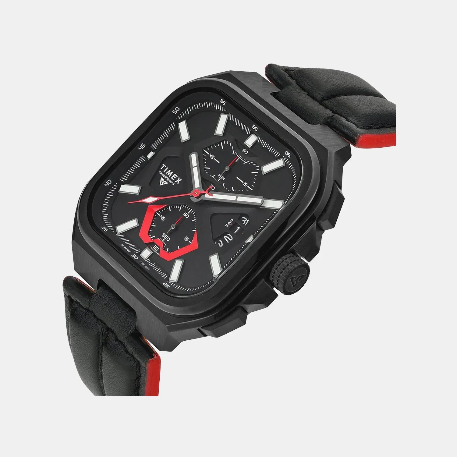 Timex Vector Men Quartz Dial Chronograph Leather Watch Tweg30900