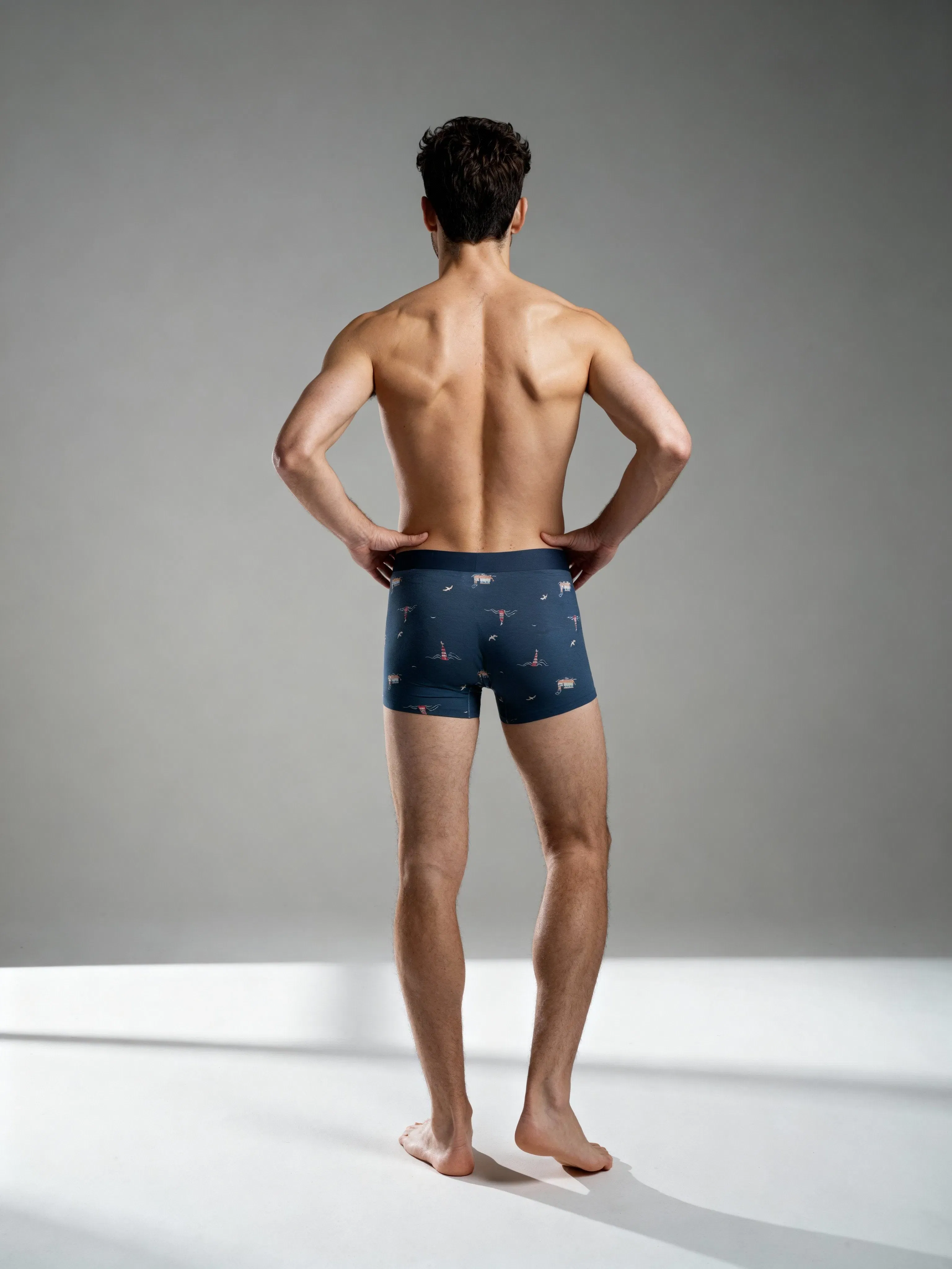 Men V Walk Starfish Printed Luxury Elastic Trunk by Manaca