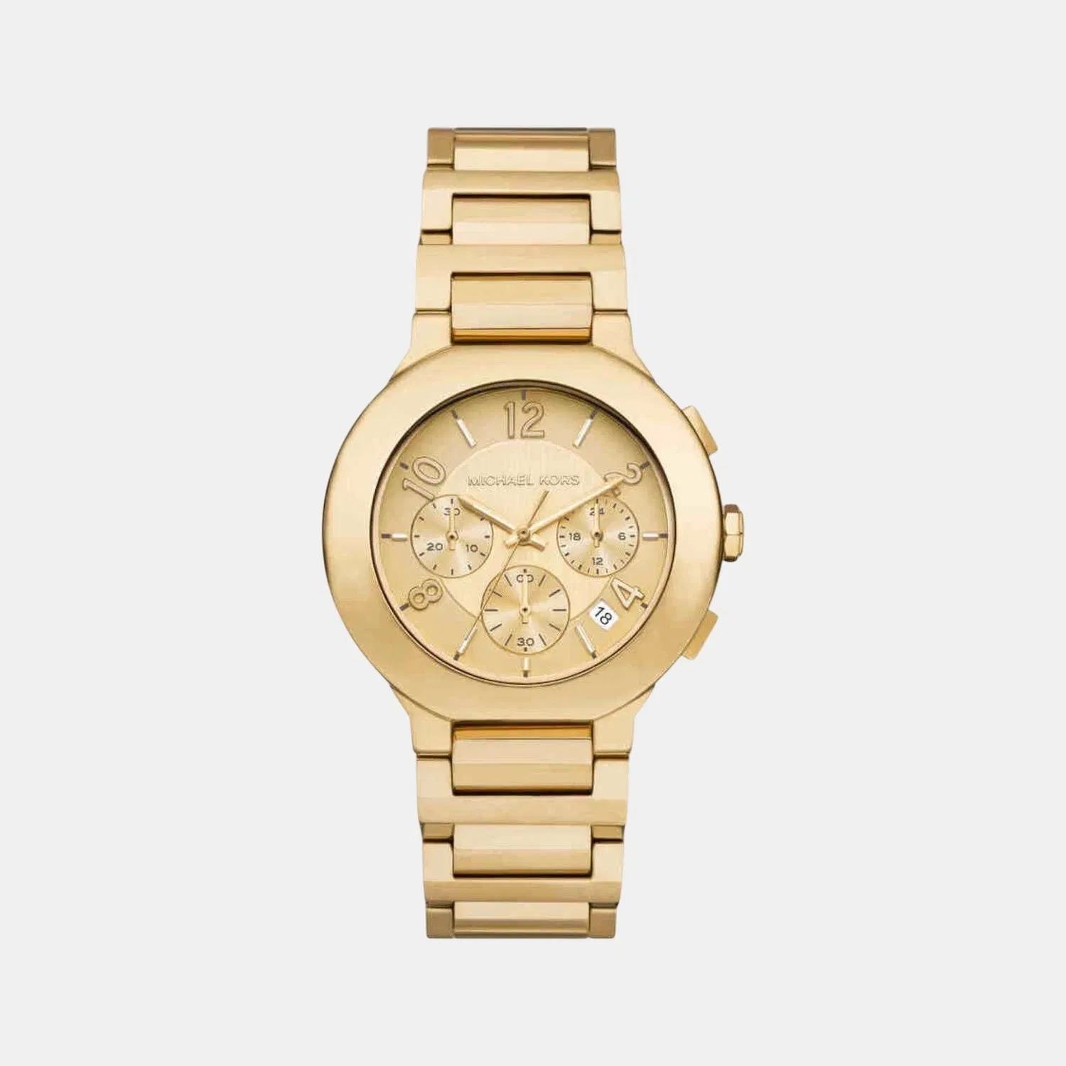 Michael Kors Gramercy Women Quartz Gold Dial Chronograph Stainless Steel Watch Mk7520