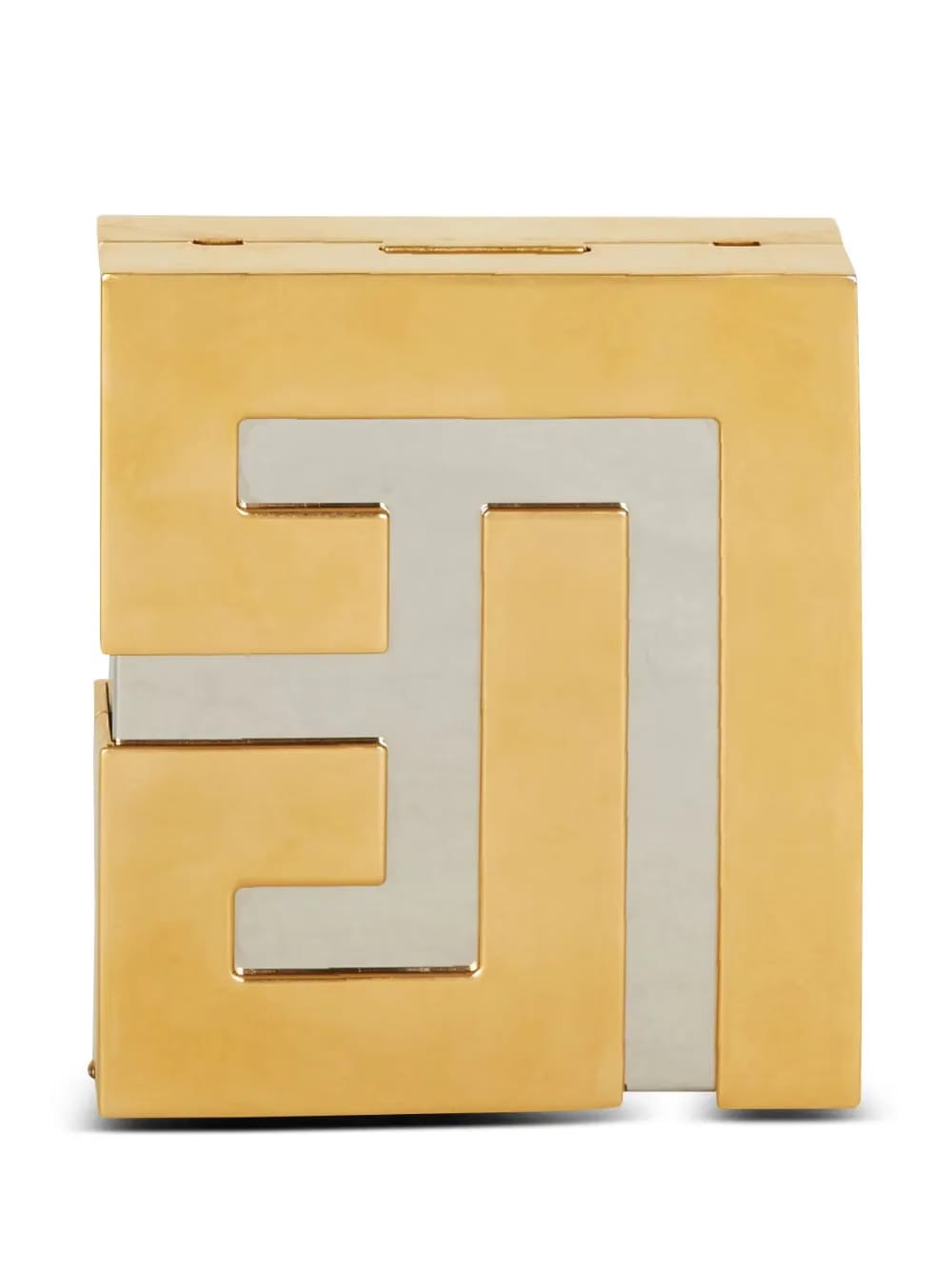 logo-plaque metal clutch bag