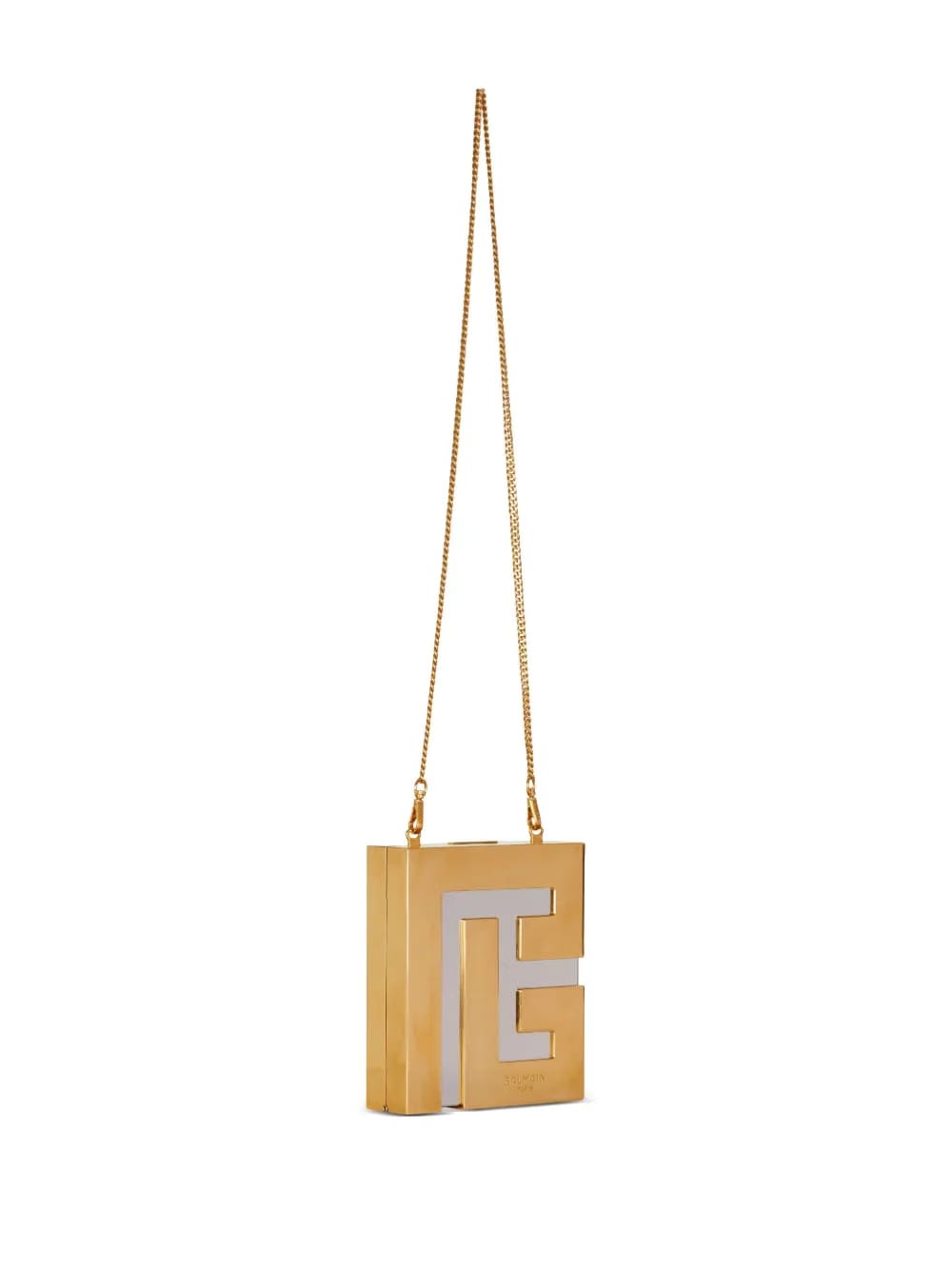 logo-plaque metal clutch bag