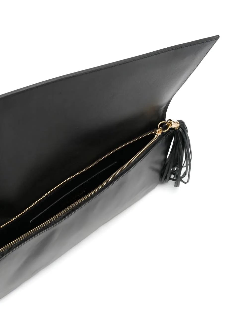 crystal-embroidered leather clutch bag