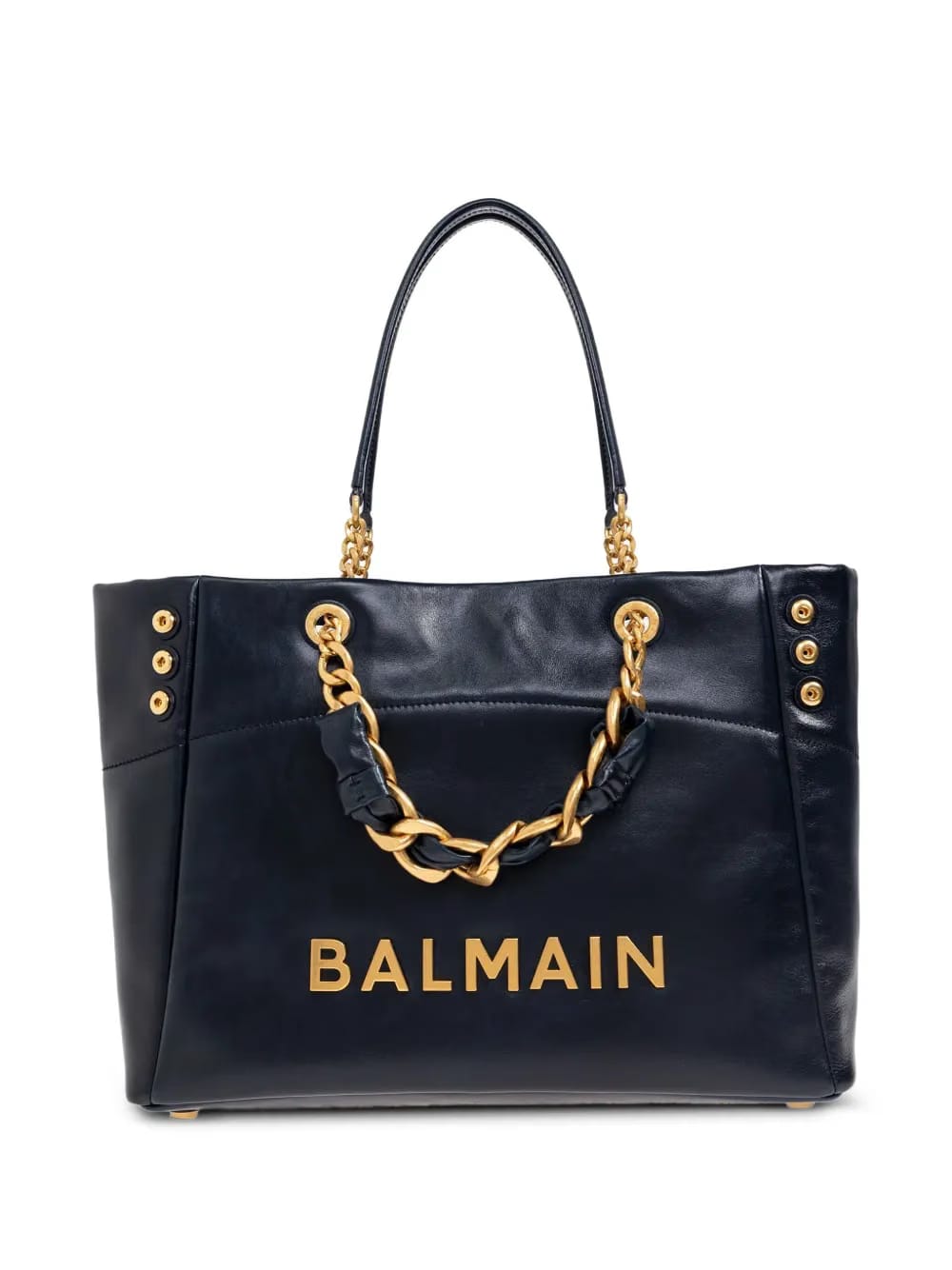 chain-detail logo shoulder bag