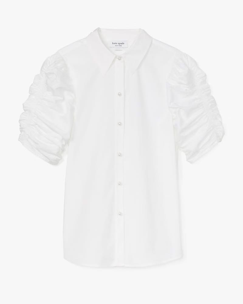 Ruched Poplin Shirt