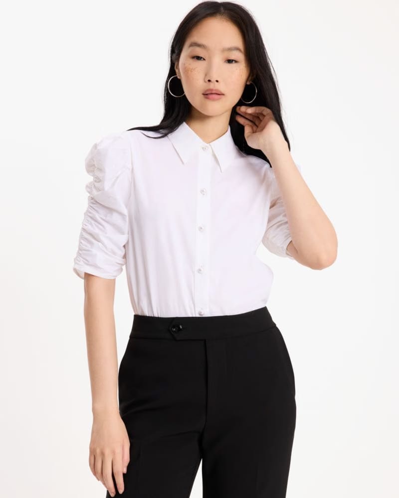 Ruched Poplin Shirt