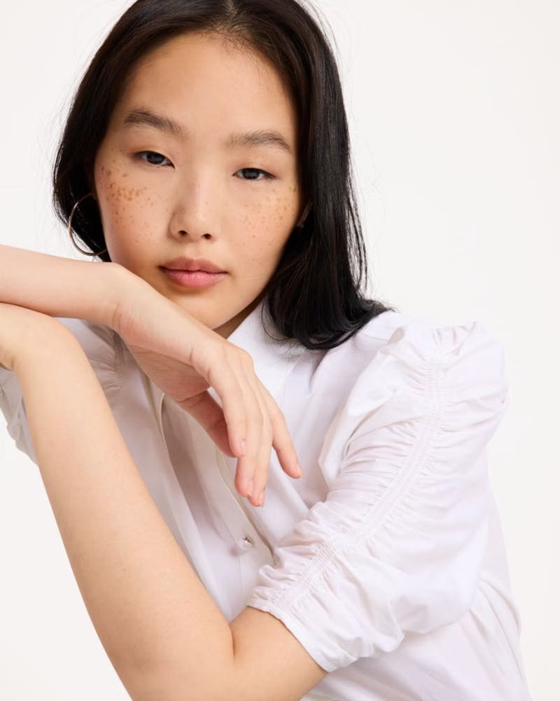 Ruched Poplin Shirt