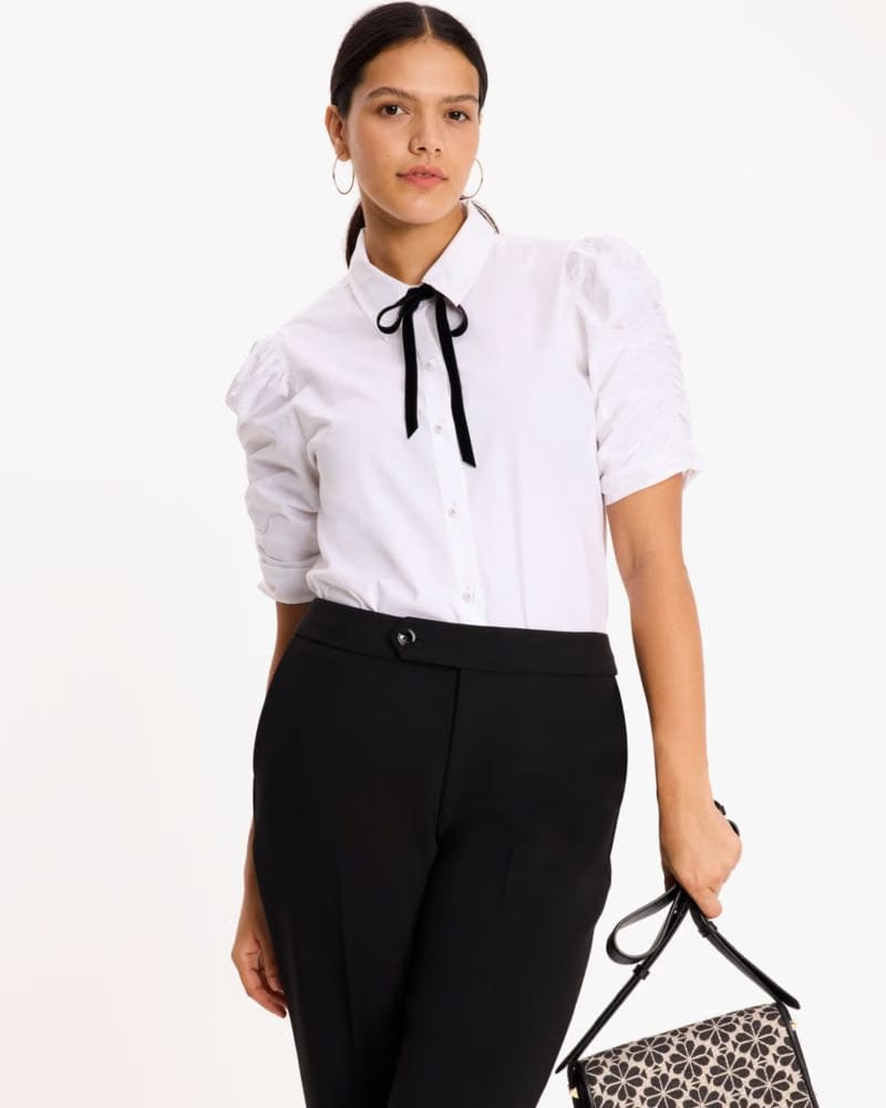 Ruched Poplin Shirt