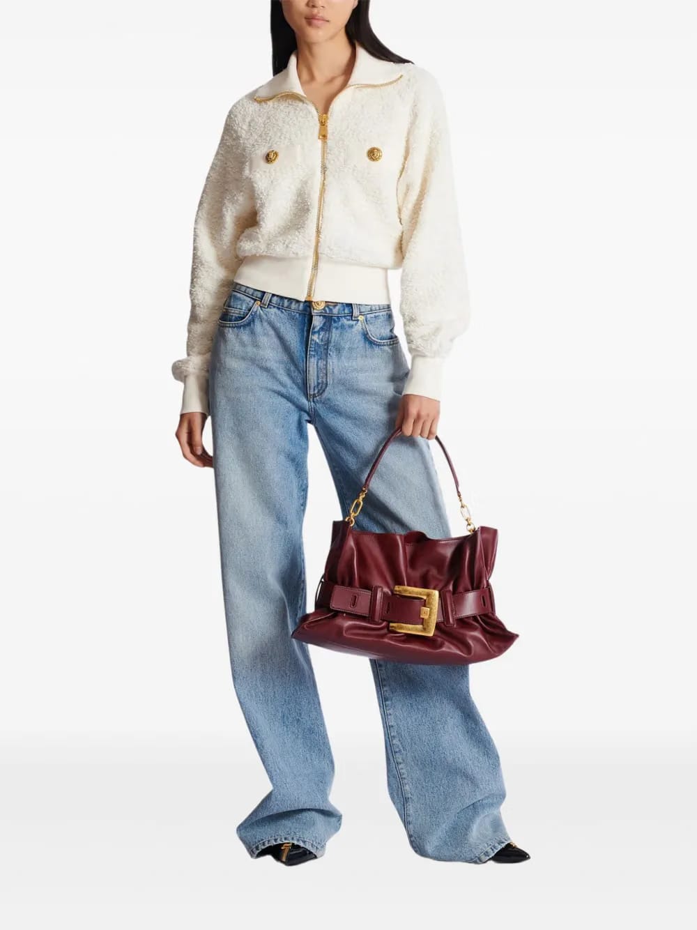 medium Anthem belted gathered leather shoulder bag