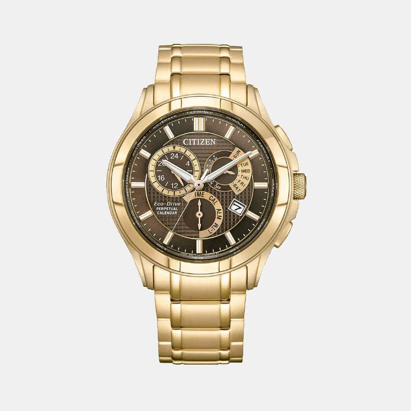 Citizen Eco-Drive Men Quartz Brown Dial Chronograph Stainless Steel Bl8163-50X