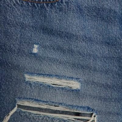 Blue Denim Ripped Shorts