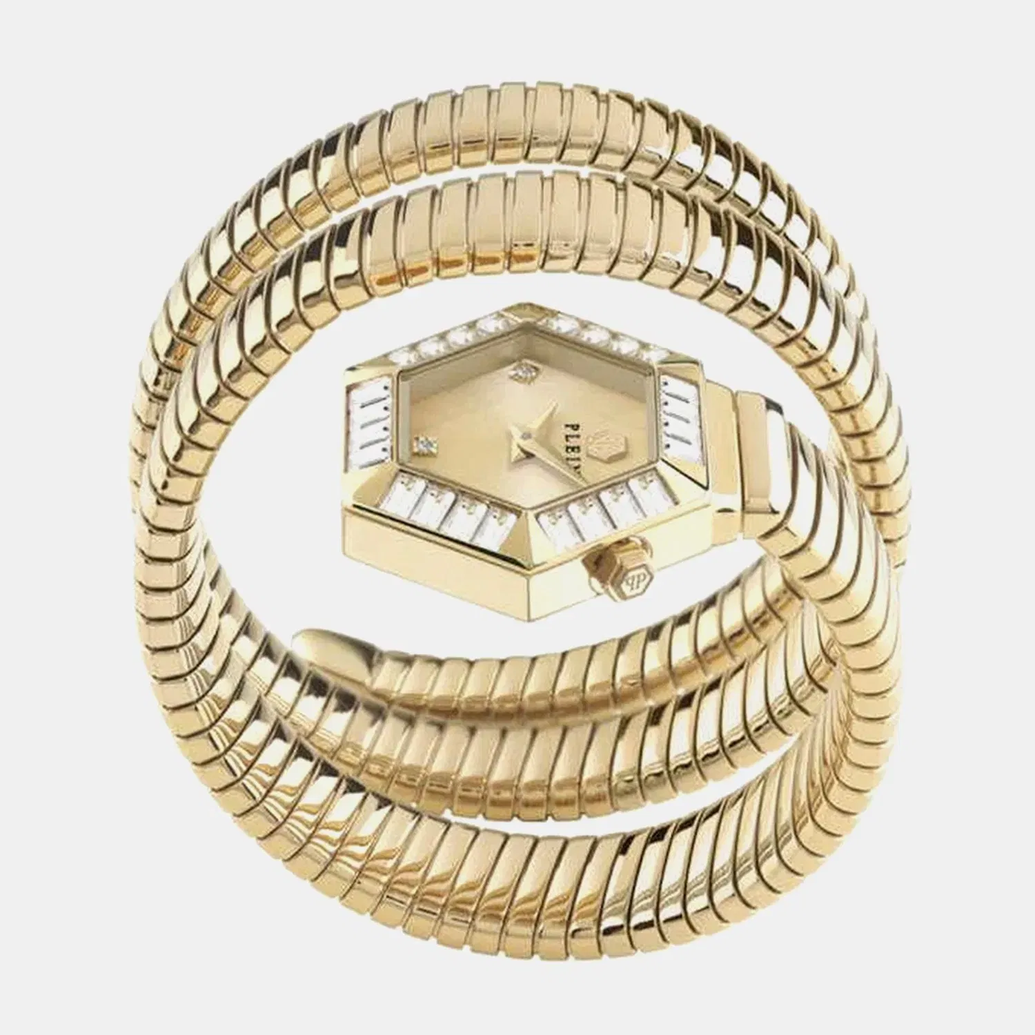 Philipp Plein Women Quartz Gold Dial Analog Stainless Steel Watch Pwzaa1025