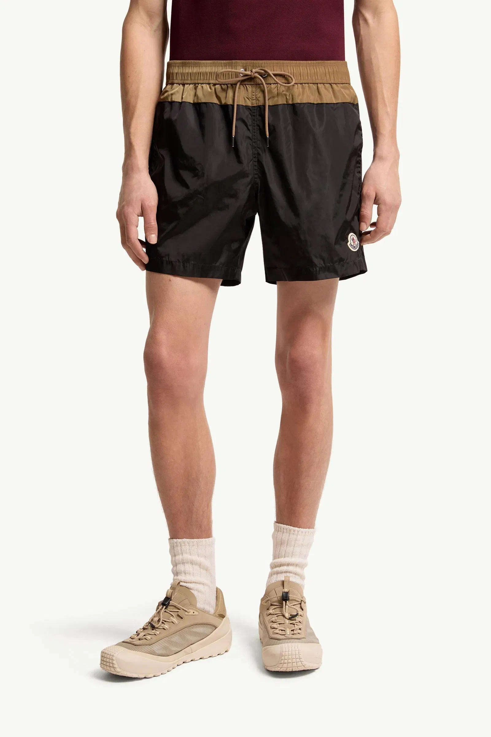Moncler Contrast Swim Shorts Black Black