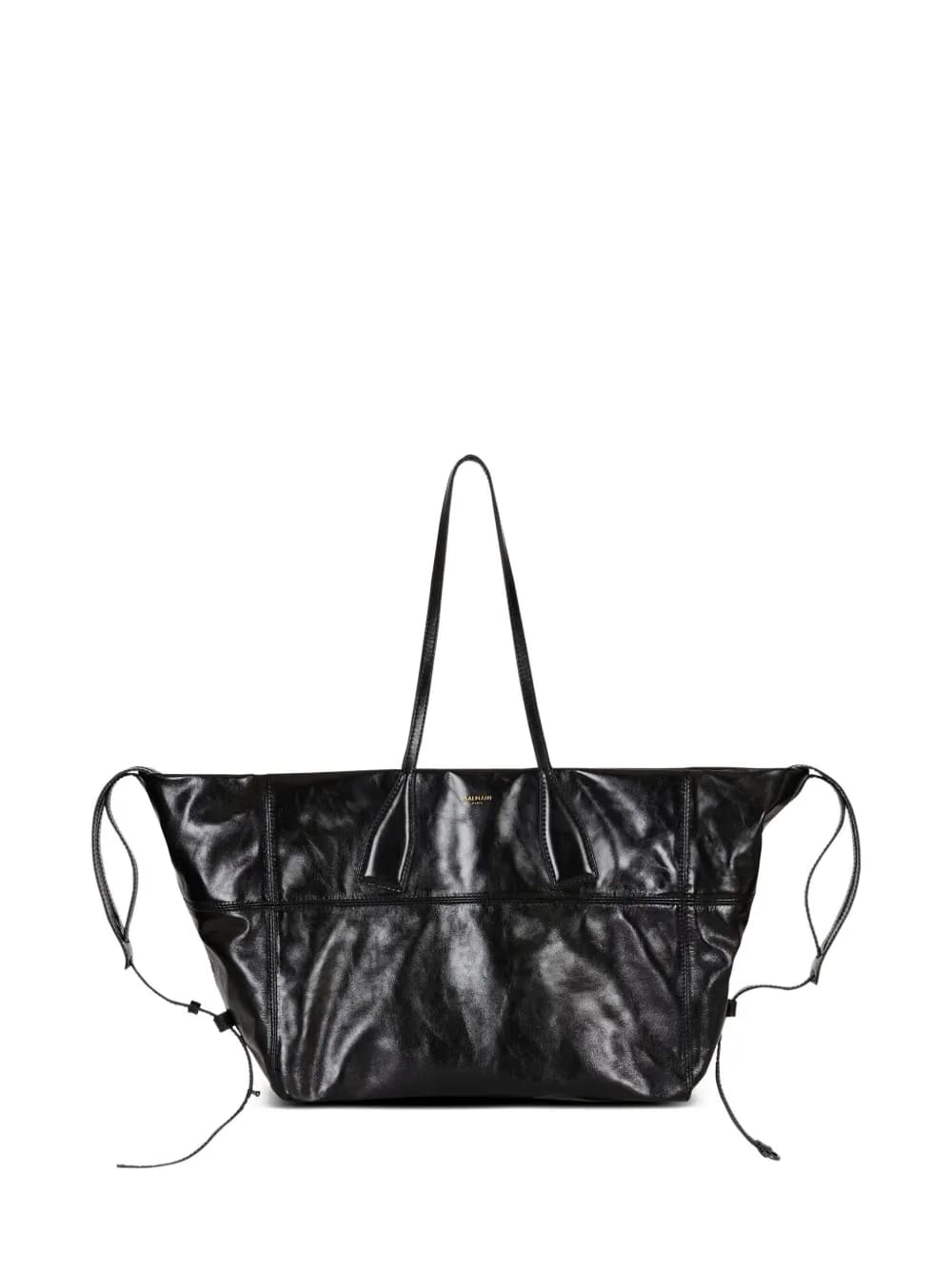 zip-detail leather tote bag