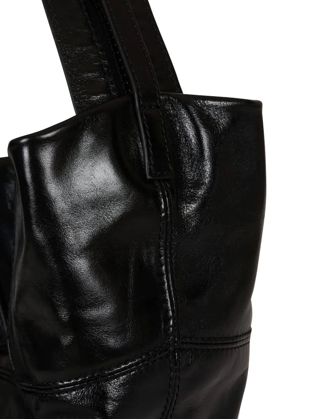 zip-detail leather tote bag