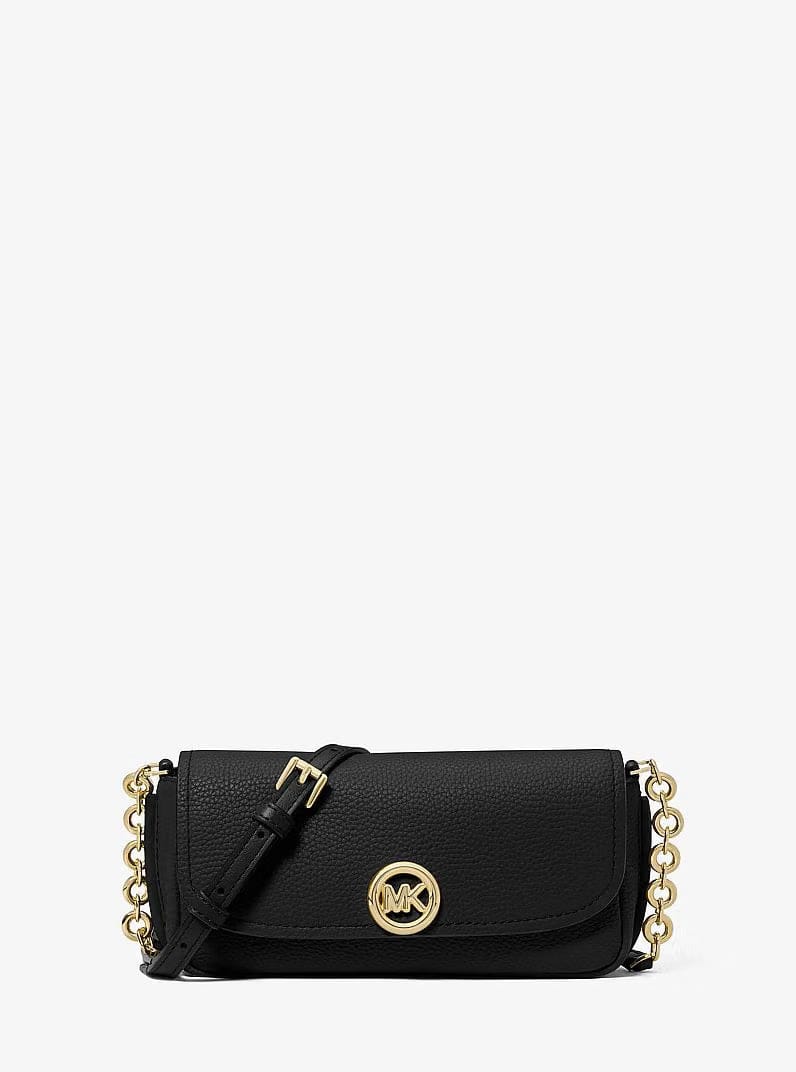 Michael Kors Nolita Small Pebbled Leather Crossbody Bag Black