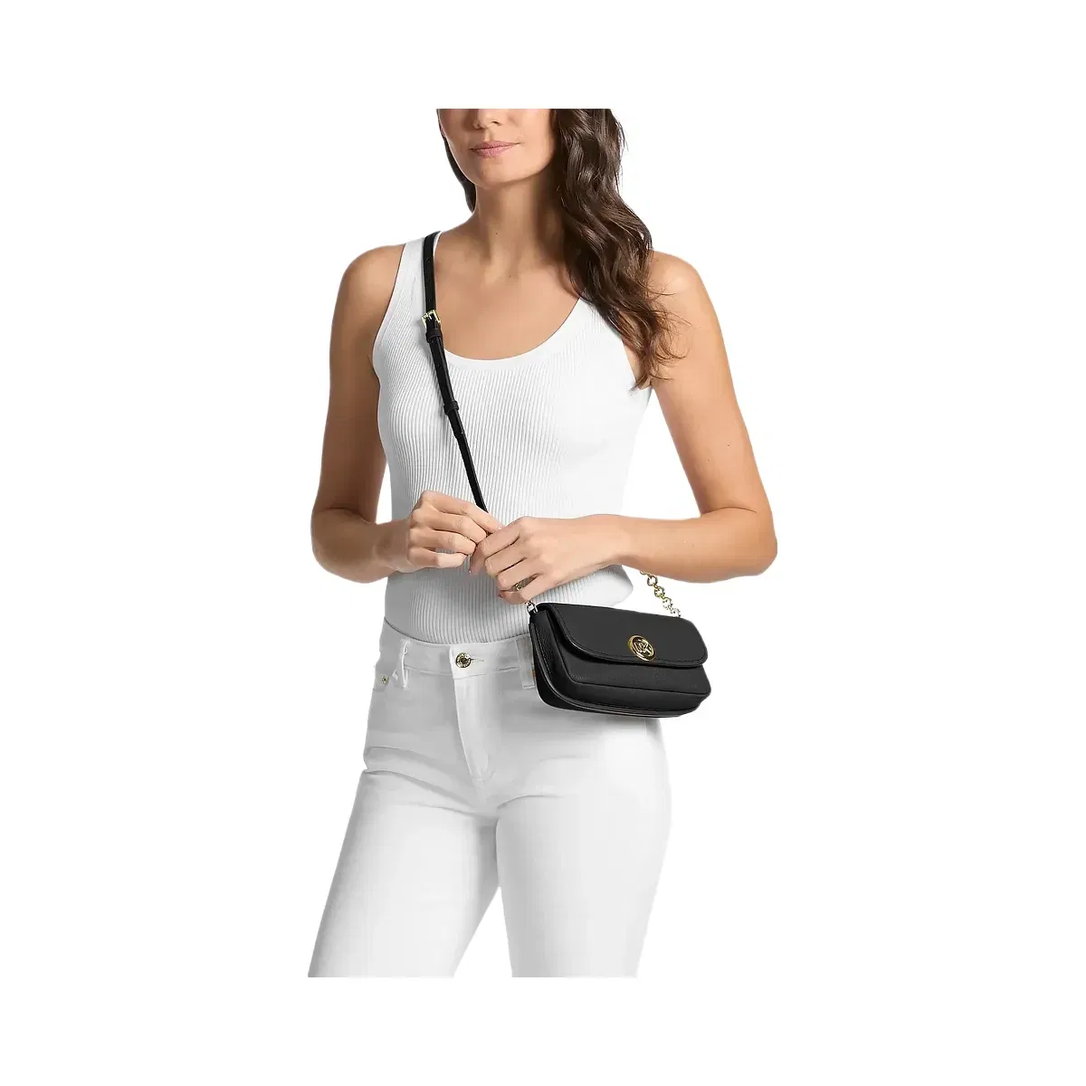 Michael Kors Nolita Small Pebbled Leather Crossbody Bag Black