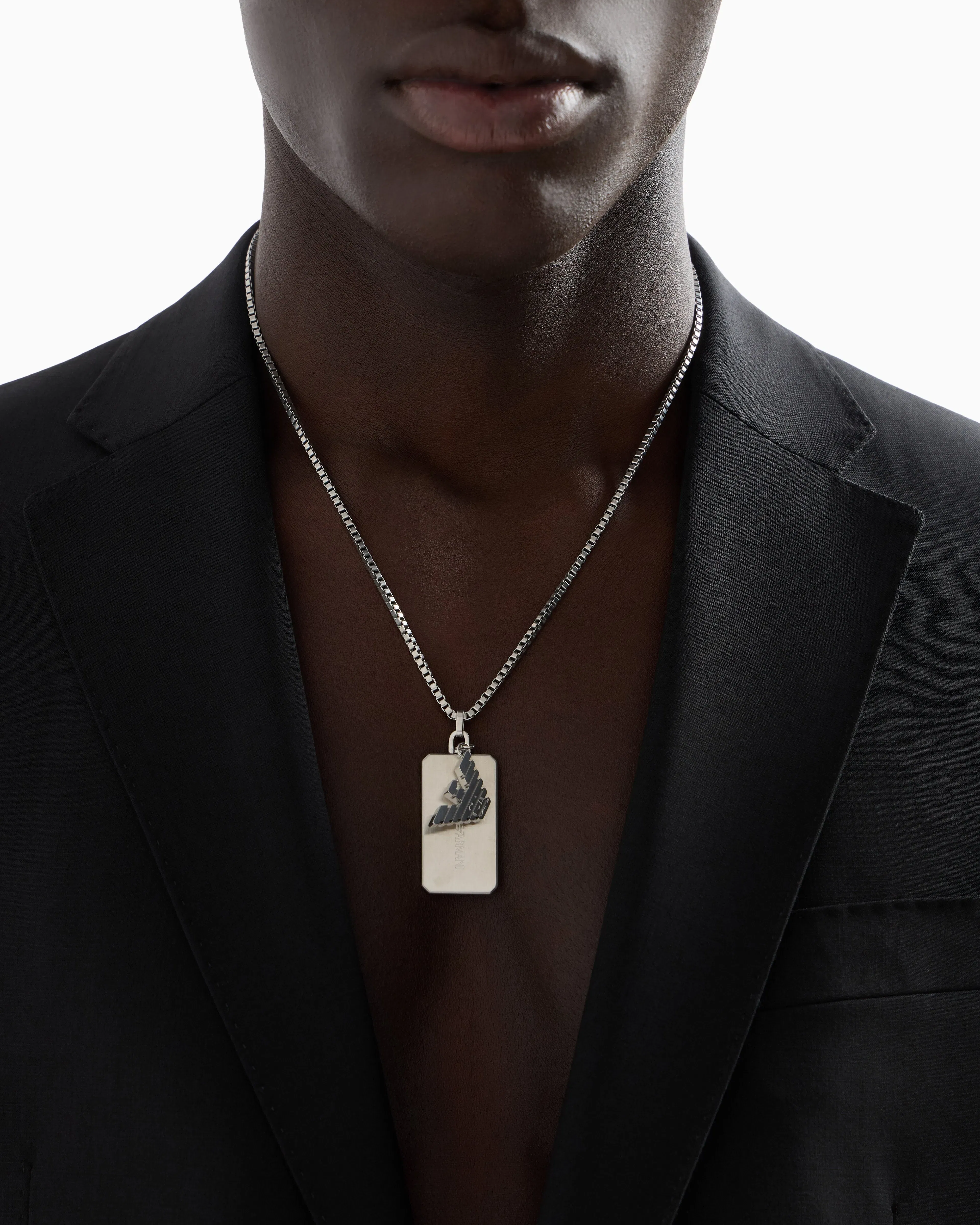 Emporio Armani Stainless Steel Dog Tag Necklace