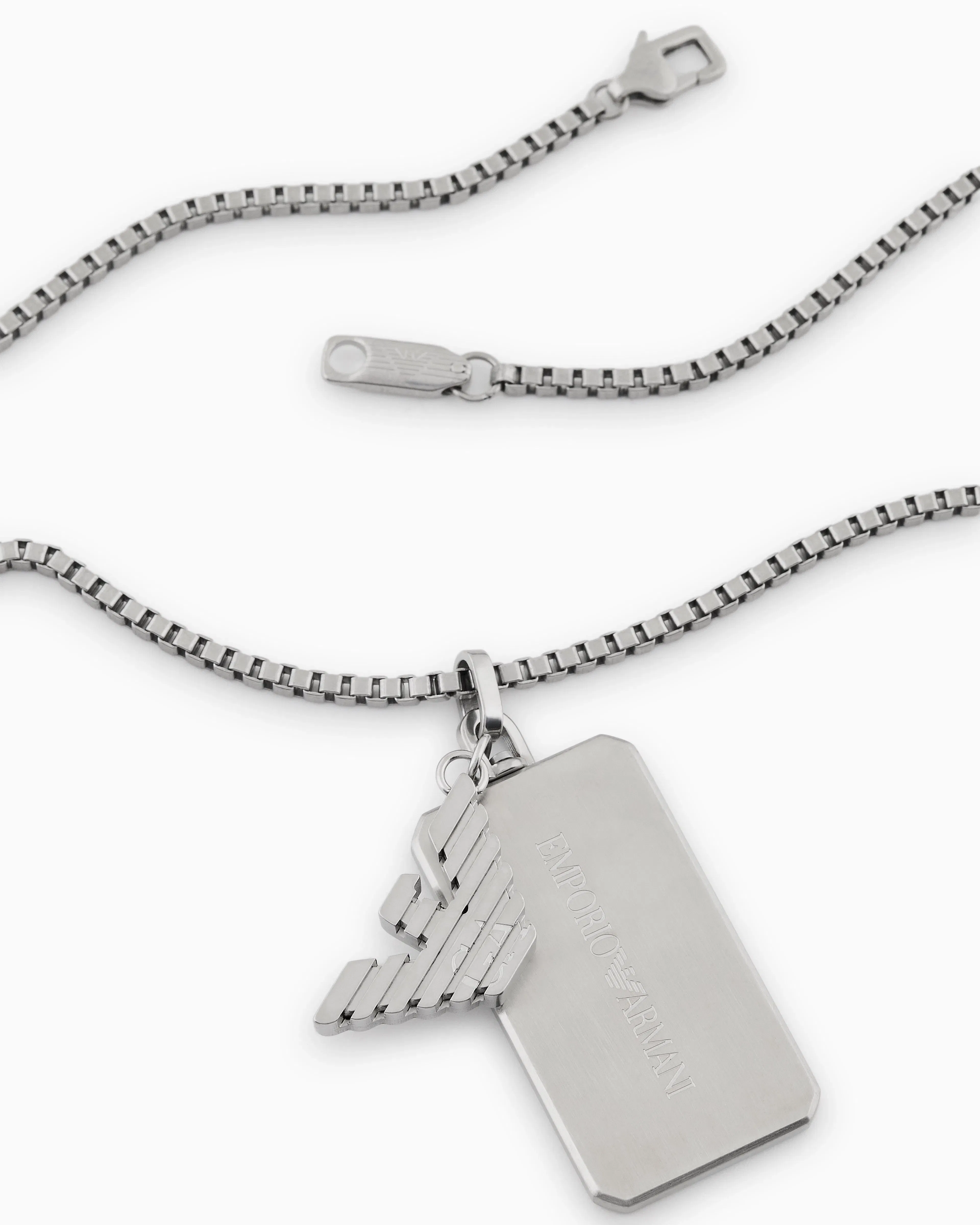 Emporio Armani Stainless Steel Dog Tag Necklace