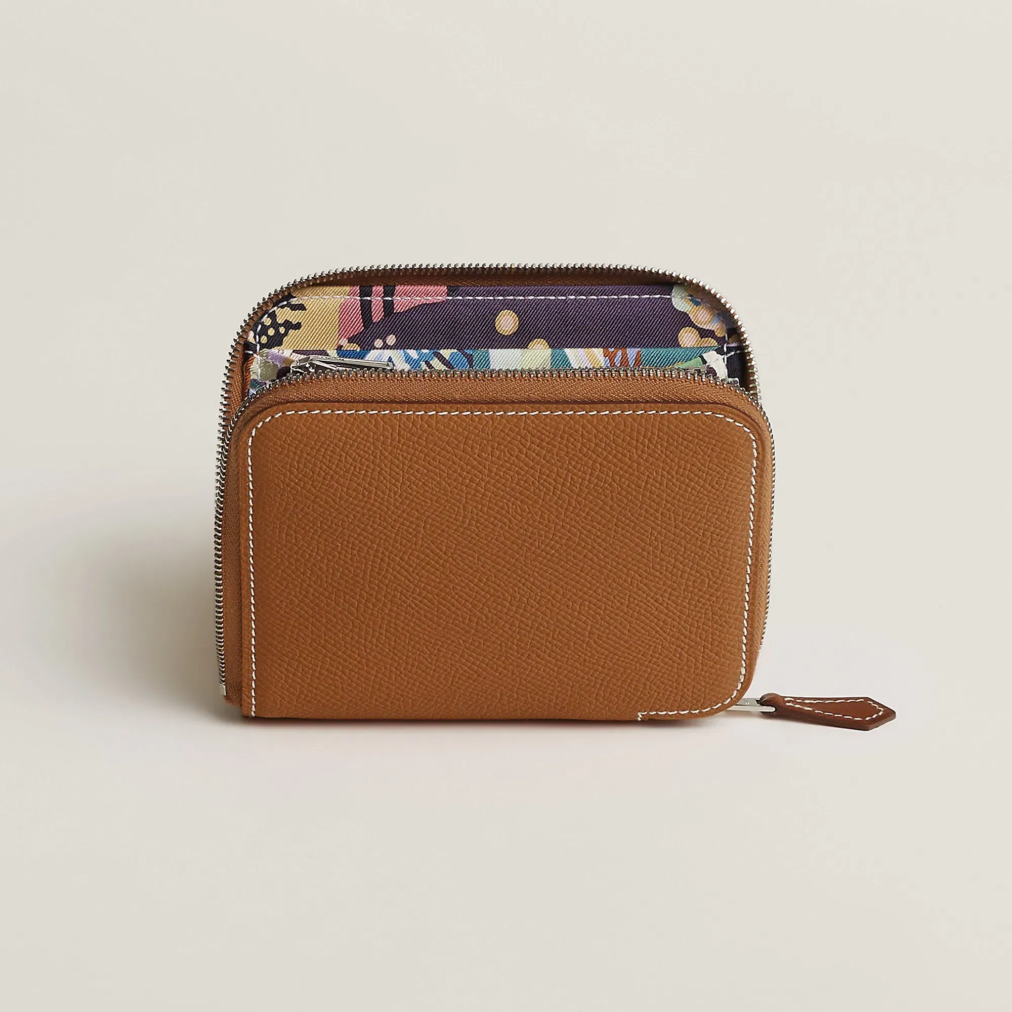 Hermes Silk'In Compact Wallet Cleste