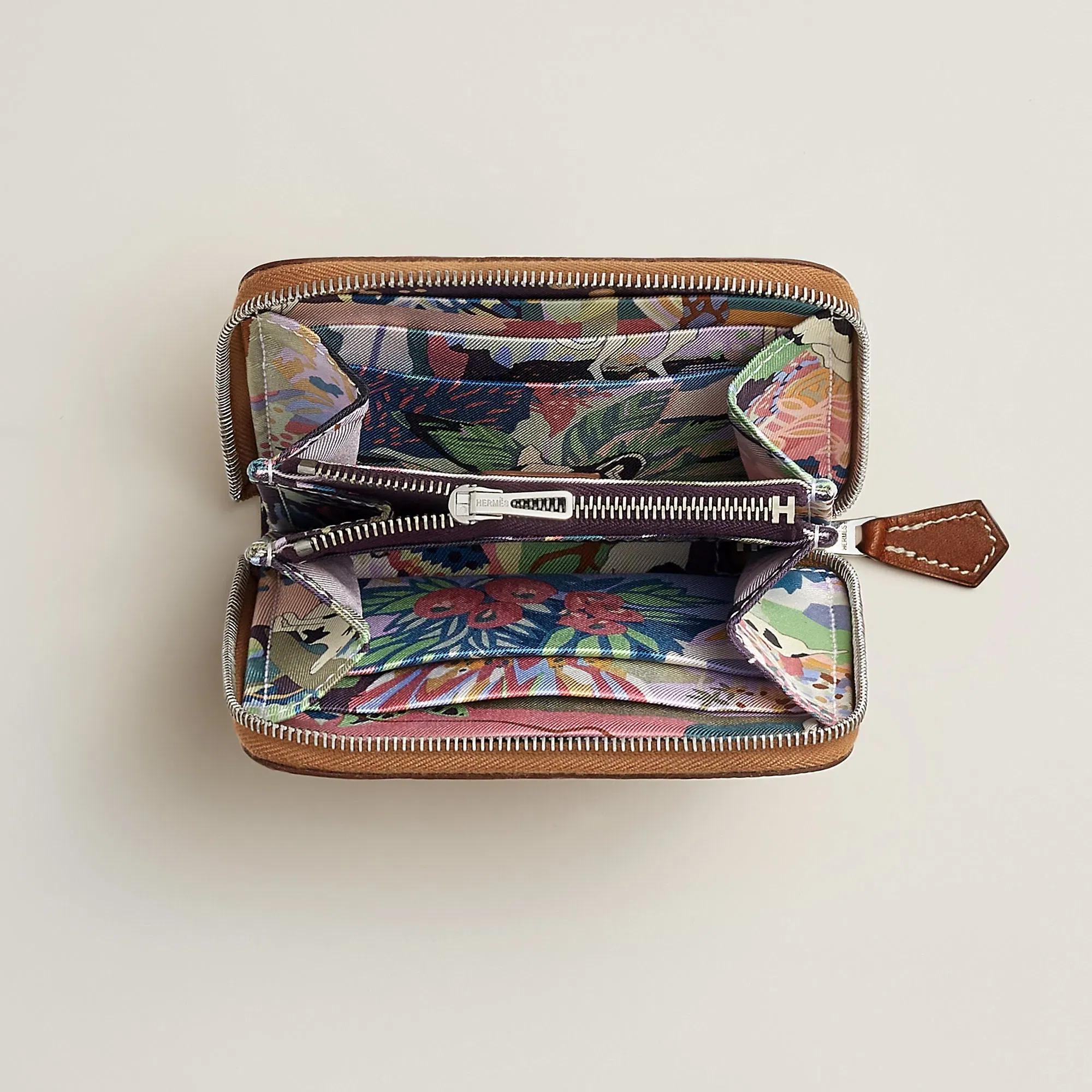 Hermes Silk'In Compact Wallet Cleste