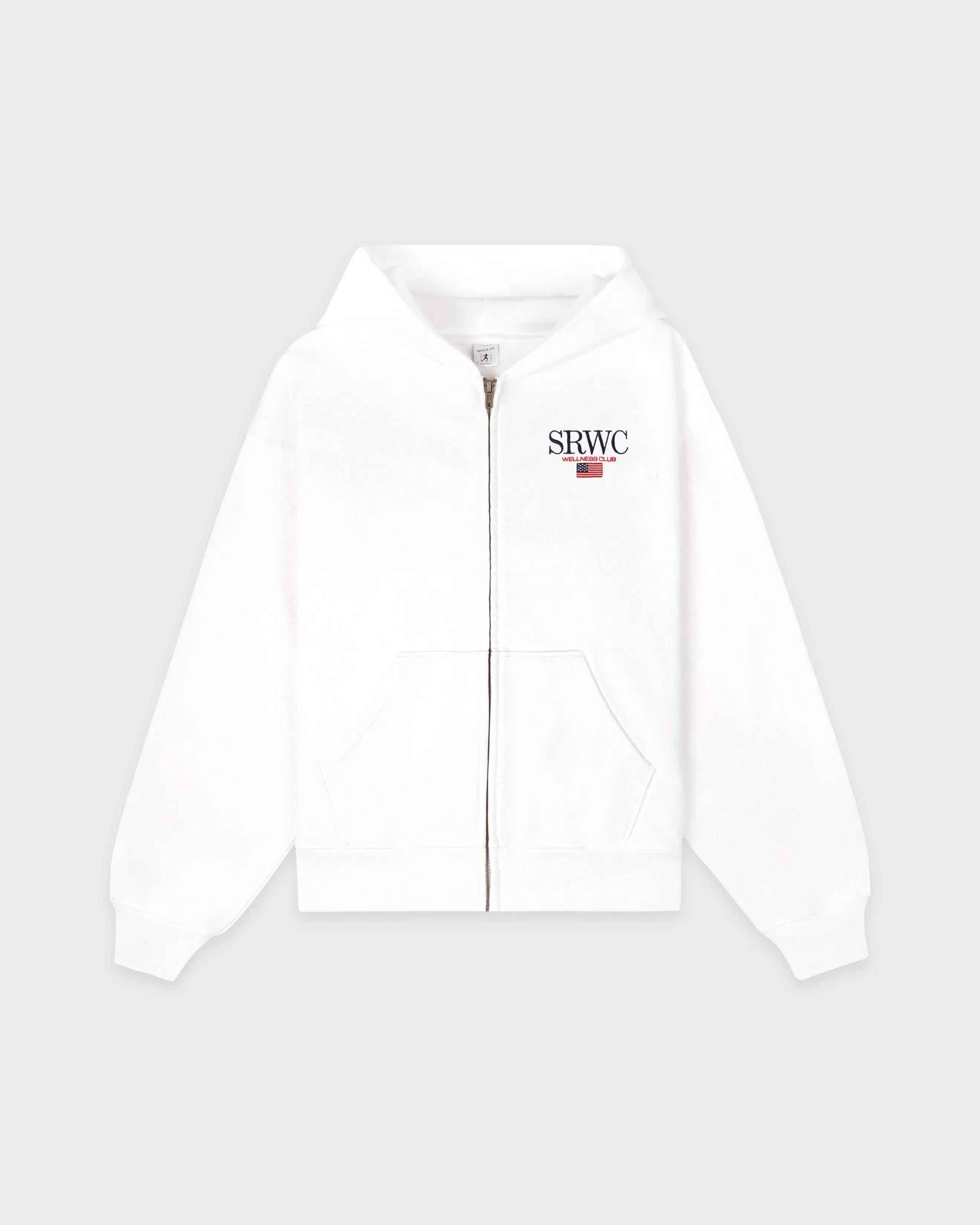 Nautical Embroidered Zip Hoodie - White