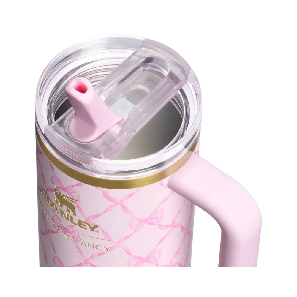 Stanley 1913 x LoveShackFancy Holiday The Quencher Details ProTour Tumbler Set 2-pack Baby Bow Pink Peppermint
