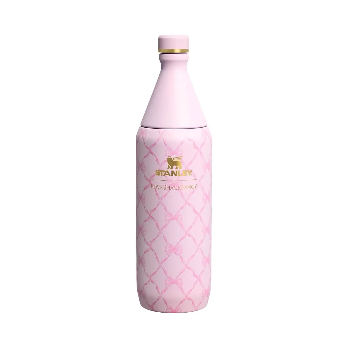 Stanley 1913 X Loveshackfancy Holiday All Day Slim Bottle Baby Bow Pink Peppermint 34 OZ