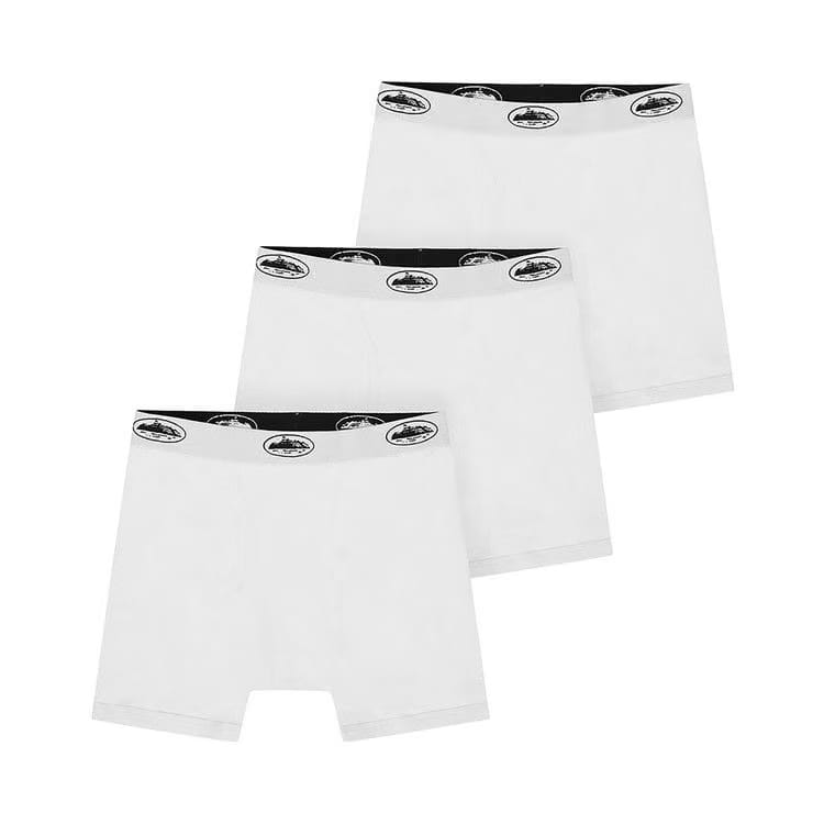 Corteiz White Alcatraz Boxers 3 Pack