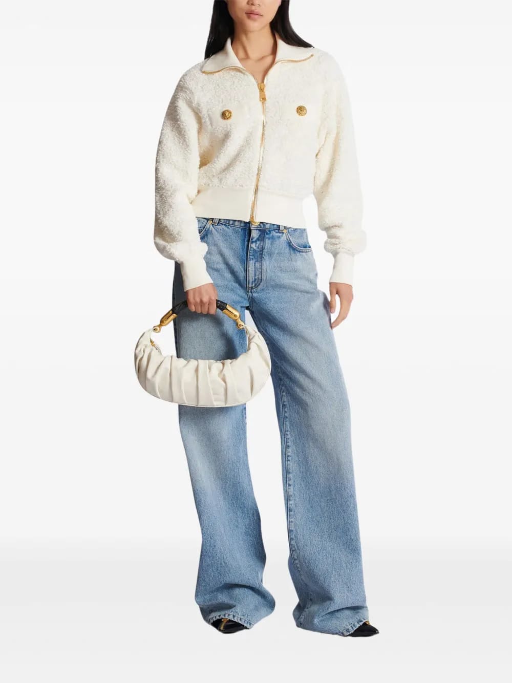 medium Ebene pleated calfskin-leather tote bag