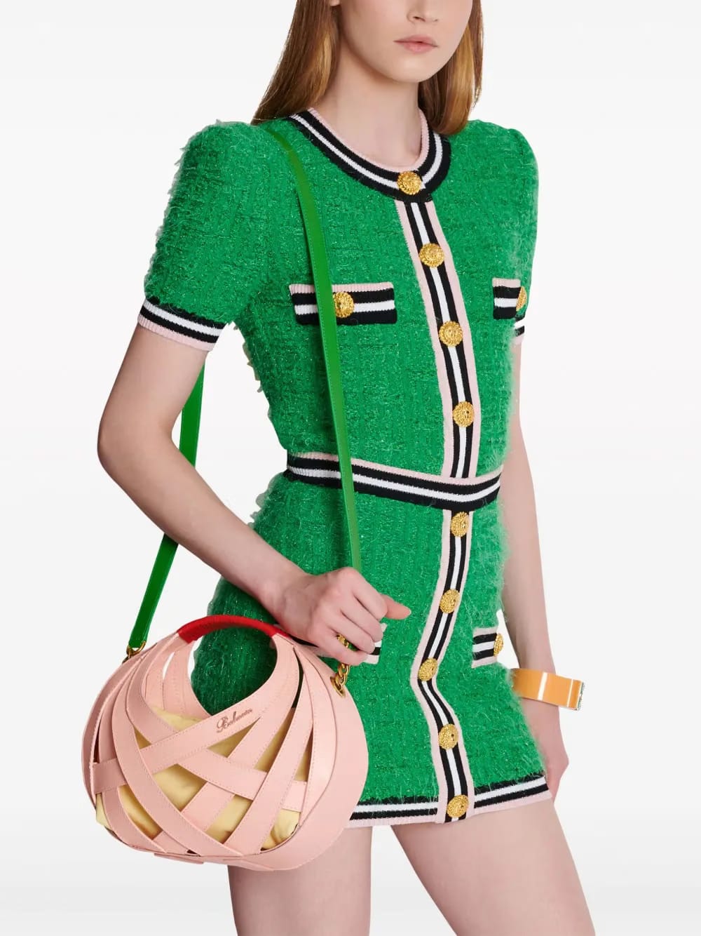 basketweave leather tote bag